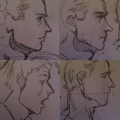 four different angles of a man's head