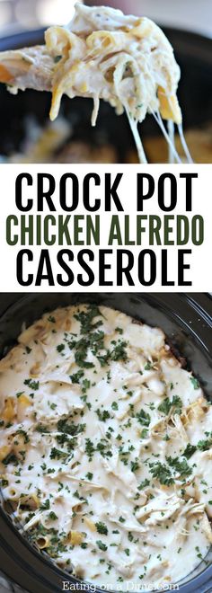 crock pot chicken alfredo casserole is an easy and delicious side dish recipe