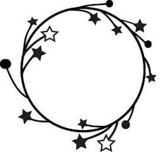 a black and white drawing of stars in the shape of a circle