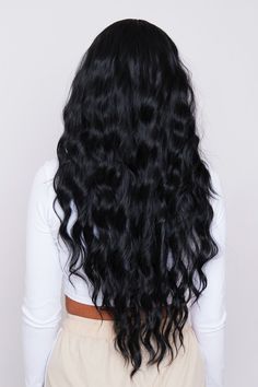 Beach Wave Hair, Jet Black Hair, Black Curly, Black Curly Hair, Black Wig, Lace Wig, Aesthetic Hair