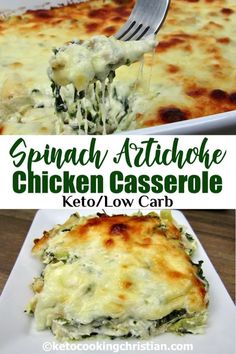 spinach artichoke chicken casserole is an easy and delicious dinner