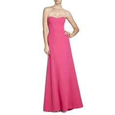 You'll love the confident feeling you get as you enter the room in this figure-flattering fitted bustier gown. Sweetheart neck. Strapless. Fitted bustier. Center front ruching at chest. Open back. Concealed center back zipper with hook-and-eye closure. Crepe: Polyester, Spandex. Crepe de chine: Polyester. Hand Wash. Strapless Bandeau Wedding Dress With Fitted Bodice, Sweetheart Neckline Gown With Pleated Bodice, Strapless Dress With Sweetheart Neckline For Evening, Strapless Dress With Pleated Sweetheart Bodice, Strapless Dress With Boned And Fitted Bodice, Sweetheart Neckline, Strapless Prom Dress With Ruched Bodice And Heart-shaped Neckline, Prom Strapless Dress With Heart-shaped Neckline And Ruched Bodice, Strapless Fitted Bodice Dress With Pleated Bodice For Bridesmaids, Strapless Fitted Maxi Dress