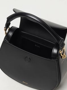 Mini Bag BALLY Woman color Black Evening Saddle Tote Bag With Adjustable Strap, Modern Evening Saddle Bag, Classic Bag With Adjustable Strap And Round Handle, Evening Tote Flap Bag With Adjustable Strap, Evening Satchel Saddle Bag With Detachable Strap, Luxury Black Saddle Bag For Everyday, Evening Crossbody Saddle Bag With Detachable Handle, Luxury Black Baguette Bag With Top Carry Handle, Formal Baguette Bag With Detachable Strap And Round Handle