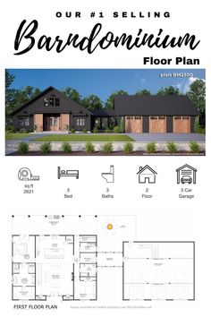 the floor plan for this house is shown in black and white, with text that reads our