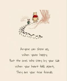 winnie the pooh and piglet quote on white paper with handwritten poem below