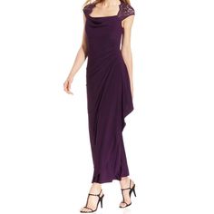 Nwt Msk Us Sz 16 Purple Illusion Keyhole Lace Faux Wrap Formal Gown Dress $99 Msk ~ Purple Illusion Keyhole Lace Faux Wrap Formal Gown New With Tags $99 Manufacturer: Msk Size: 16 Us Manufacturer Color: Plumstone Retail: $99.00 Condition: New With Tags Style Type: Sheath Silhouette: A-Line Sleeve Length: Cap Sleeve Closure: Hidden Back Zipper Dress Length: Full-Length Material: 96% Polyester/4% Spandex Fabric Type: Stretch Sheer Jersey Specialty: Padded Bust, Illusion Lace, Keyhole Back Purple Gown For Night Out, Fitted Mother Of The Bride Dress For Night Out, Purple Illusion, Floral Print Gowns, Back Zipper Dress, Cold Shoulder Maxi Dress, Sundress Dress, Printed Gowns, Grey Maxi Dress