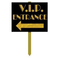 a black and gold sign with the words'v i p entrance'on it