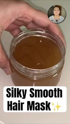 Silky Shiny Hair Mask, Hair Mask For Smooth And Silky Hair, Smooth Hair Remedies, Shiny Hair Mask, Smooth Hair Mask, Silky Shiny Hair, Homemade Hair Mask, Best Hair Mask, Homemade Hair