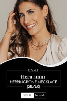 Shine under the sun unapologetically with our Hera 4mm Herringbone Necklace! This silver eye-catching piece makes for an elegant base for layering with other necklaces or chains. Add to your collection - click to shop! Silver Eye, Herringbone Necklace, Silver Collection, Boho Look, Perfect Gift For Her