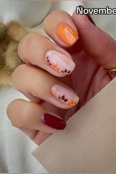 Simple Fall Nails, September Nails, November Nails, Fall Nail Art Designs, Cute Nails For Fall, Short Nails Art