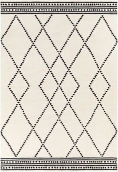 Arsenal ARL-2300 Modern Wool Rug ARL2300-912 Black Modern Wool Rugs, Trellis Design, Surya Rugs, Cream Area Rug, Peel And Stick Tile, Cream Rug, Mosaic Stone, Stick On Tiles, Stone Mosaic