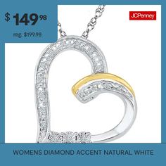 Diamond Clarity: I3Link Construction: SolidSetting: ProngShape: HeartStone Cut: RoundDiamond Color: J-KMetal Color: Two ToneChain Length: 18 InchPendant Length: 20mmPendant Width: 20.5mmRounded Carat Weight: Less Than 1/10 Ct.t.wChain Construction: RopeCare: Wipe CleanAuthenticity: Natural DiamondBirthstone: April BirthstoneMetal: 10k Gold Over SilverNecklace Type: Pendant NecklacesCountry of Origin: Imported White Open Heart Jewelry For Anniversary, White Heart-shaped Jewelry For Anniversary, White Heart-shaped Anniversary Jewelry, Mother's Day White Jewelry With Diamond Accents, White Heart Cut Jewelry For Anniversary Gift, White Heart Cut Jewelry For Anniversary, White Diamond Accent Necklace For Anniversary, White Diamond Accented Necklaces For Anniversary Gift, White Diamond Accented Necklace For Anniversary