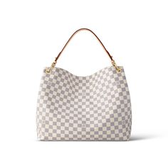 LOUIS VUITTON® - Graceful Pm - Rose Ballerine Louis Vuitton Graceful Mm, Louis Vuitton Graceful, Pink Monogram, Damier Azur, Louis Vuitton Official, Name Tag, Cowhide Leather, Louis Vuitton Damier, Leather Trims