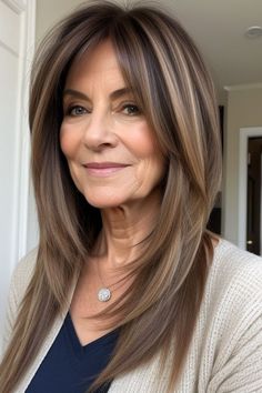 Long Hair Styles With Bangs Over 40, Hairstyle For Round Face Men, Long Hair Over 50 Older Women, Hairstyle For Round Face, Long Hairstyles For Women, Round Face Men, Hair Contouring, Medium Haircuts, Jackson Ms