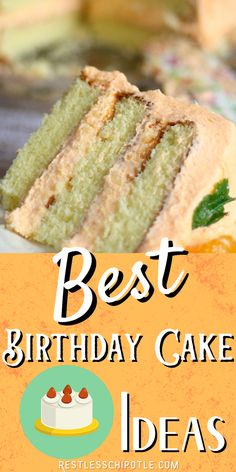 a piece of cake with the words best birthday cake ideas