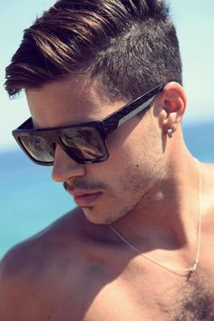 A little bit of rugged with a dash of suave.  men's haircut, slicked back with a side part #men #mens #haircut #haircuts #crop #short #shorthair #mensshorthair #male #sexy #coolmenshaircuts #awesomemenshaircuts #salon #salonhaircuts #great #style #styles #dapper #funhaircuts #guy #guys #tapered #trendy #coif #slickedback #sidepart www.gmichaelsalon.com Short Sides Long Top, Half Shaved Hair, Half Shaved, Tapered Haircut, Pixie Haircuts