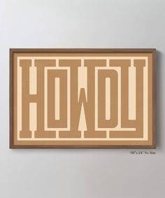 the word hodj is written in brown and white on a beige background with an orange border