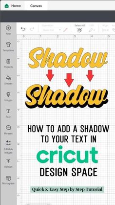 how to add a shadow to your text in cricut design space with step by step instructions