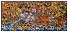 Kerala Mural Painting Ananthasayanam by Shamilart