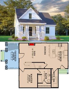 the floor plan for this small house is very large and has two levels to walk in