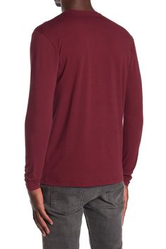 This classic long sleeve henley shirt is a versatile and comfortable wardrobe staple.Fit: this style fits true to size. . Split neck. Long sleeves. Partial front button closure. Knit construction. Approx. 29" length (size M). Imported Machine wash cold 95% cotton, 5% spandex Dusty Burgundy, Henley Shirt, Henley Shirts, X Ray, Wardrobe Staples, Nordstrom Rack, Split, Men Sweater, Nordstrom