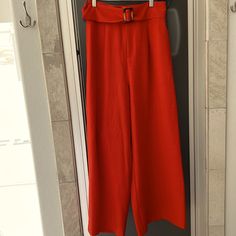 Nwt Wide Leg Trousers. Beautiful Rust Color Perfect For Year Round And Especially Fall And Winter. Pockets. Size Small. Removal Belt With Tortoise Buckle. Zip And Clasp Closure. Faux Back Pockets. Subtle Pleating In The Front. Red Non-stretch Bottoms For Day Out, Non-stretch Red Bottoms For Day Out, Red Wide-leg Pants For Day Out, Red Bottoms With Belt Loops For Spring, White Palazzo Pants, Floral Palazzo Pants, Womens Wide Leg Pants, Wide Leg Palazzo Pants, Black Wide Leg Pants