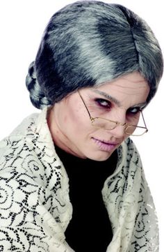 Old Lady Grandmother Costume Wig Grandma Wig, Grandma Costume, Grandma Dress, Old Grandma, Old Lady Costume, California Costumes, Theme Harry Potter, Grey Wig, Halloween Costume Accessories