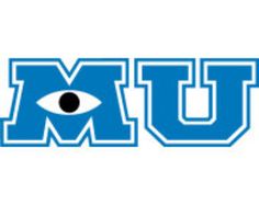 the word um with an eye on it's front and back letters in blue