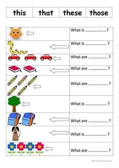 the worksheet for teaching children to read and practice their english words with pictures