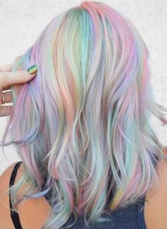 Pastel Rainbow Hair, Hair Rainbow, Holographic Hair, Bold Hair Color, Rainbow Hair Color, Hair Color Pastel, Multicolored Hair, Unicorn Hair, Colorful Hair