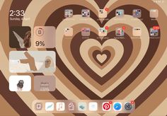 the heart is surrounded by many different things in this screen shot, including icons and symbols