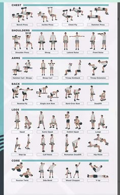 an exercise poster showing how to do the dumbbells and bench press up exercises