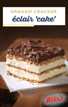 graham cracker eclair cake with chocolate frosting