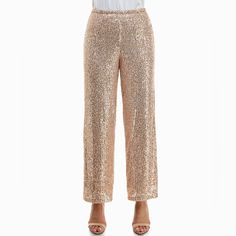 New With Tags ,Ankle Length M Pants, Nicole Miller, Pull On Pants, Ankle Length, Pant Jumpsuit, Gold Color, Fitness Models, Sequin, Champagne