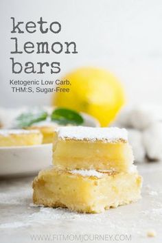 two lemon bars stacked on top of each other