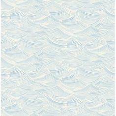 a blue and white wallpaper with wavy waves on the bottom, in shades of light blue