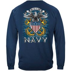 Get the ultimate U.S. Navy The Seas is Ours T-Shirt for any proud American who supports our awesome US Navy! This is an awesome detailed Navy graphics t-shirt, and proud American who respects our Navy would surely love. Makes an awesome gift or buy it for yourself. Features: Proudly printed in the USA 100% satisfaction guaranteed High definition print Unisex T-Shirts for Men or Women T-Shirts & Long Sleeves are 100% Pre-Shrunk Cotton Hooded Sweatshirts are 50/50 Pre-Shrunk blend Estimated De Proud American, U S Navy, Style Hoodie, Navy Shirt, Women T Shirts, Us Navy, Quality T Shirts, Long Sleeve Hoodie, Varsity Jacket