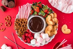 Chocolate Fondue Recipe (Quick and Easy!) • Love From The Oven Fondue Charcuterie Board