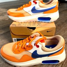 Air Max Nike Air Max Running Shoes With Round Toe, Air Mac, Shoes Nike Air, Nike Orange, Kids Nike, Shoes Nike, Training Shoes, Color Orange, Air Max