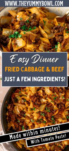 an easy dinner with fried cabbage and beef just a few ingredients to make it even easier