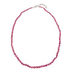 Colleen Lopez Pink Tourmaline Bead Necklace Add the prettiest pop of color to your neckline with these genuine pink tourmaline beads. The necklace looks fabulous on its own or layered with other jewelry box favorites.       Approx. 20"L with clasps at 18.5" to 20"     Stamped .925 sterling silver; rhodium plating     Lobster-claw clasp; rolo chain extender   Stone Information       All sizes and weights approximate     Pink Tourmaline - Freeform (6x4mm to 5x3.5mm) Pink Everyday Single Strand Necklace, Pink Tourmaline Beaded Necklaces, Pink Tourmaline Necklaces With Round Beads, Pink Tourmaline Necklace Gold, Watermelon Tourmaline Necklace, Color Bands, Tourmaline Beads, Wedding Watch, Chain Extenders