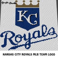 the kansas royals logo is shown in this cross stitch pattern, which has been designed to look