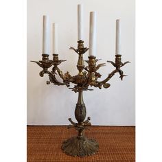 a candelabra with five candles on it