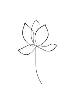 a single line drawing of a flower