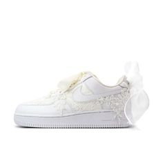 Add some edge to your shoe collection with these Openwork Lace Custom Air Force 1s. The intricate lace design adds a touch of finesse to these iconic sneakers. Stand out from the crowd and show off your unique sense of style with these one-of-a-kind kicks. Exactly as shown in the pictures. 📷 Brand New & Authentic. 💯 Hand Painted with attention to detail. 👨‍🎨 Waterproof and Flexible. ❤️ Unisex model. Please refer to the Size Chart. 👟👫 Free Worldwide Shipping. ✈️🌍 High-top Lace-up Shoes With White Sole, White Lace-up Shoes With Round Toe And Perforations, White Lace-up Shoes With Perforations And Round Toe, White Lace-up Shoes With Perforations Round Toe, White Perforated Lace-up Shoes, White Lace-up Shoes With Perforations, White Sole Lace-up Shoes For Streetwear, Custom Lace-up Sneakers With White Sole And Laces, Low-top Lace Sneakers With Laces