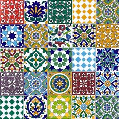 an assortment of colorful tile designs