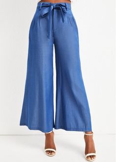 Color:Denim Blue;Size:S;Package Contents:1 X Pants , 1 X Belt; Blue Color Outfits, Aliyah Core, Core Outfits, Color Outfits, Blue Jumpsuits, Lovely Tops, Red Jumpsuit, Solid & Striped, Casual Jumpsuit