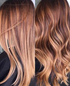 Caramel Gold Hair, Golden Copper Balayage, Warm Caramel Balayage, Hairstyles And Colors, Celebrities Hairstyles, Honey Highlights, Copper Blonde Hair, Color Formulas, Summer Blonde