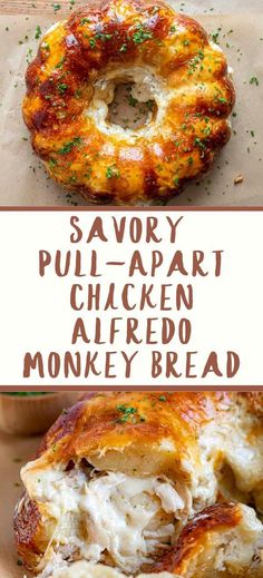 savory pull apart chicken alfredo monkey bread is an easy and delicious appetizer