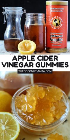 an apple cider vinegar gummies recipe with lemons and cinnamon on the side